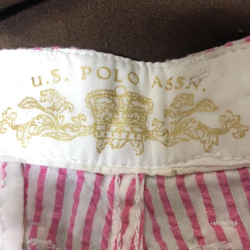US polo assn Pink pinstripe Bermuda shorts‎